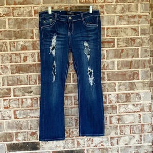 Premiere Distressed Bling Cross Pocket Jeans